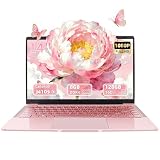 Fsjun 14" Laptop Roségold, 8GB DDR4 RAM, 128GB SSD, Quad-Core Celeron J4105